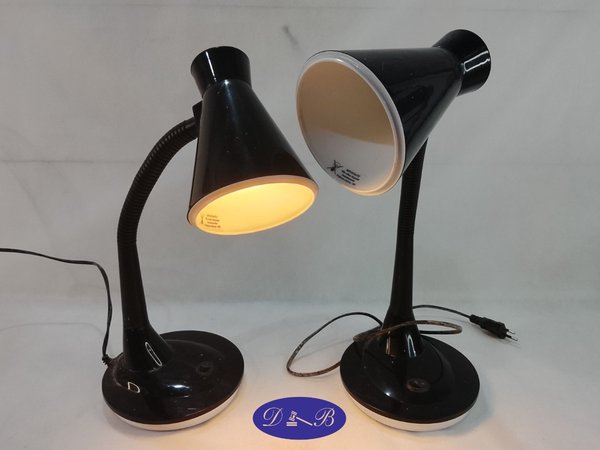 2 Lámparas de Escritorio Flexibles Negras