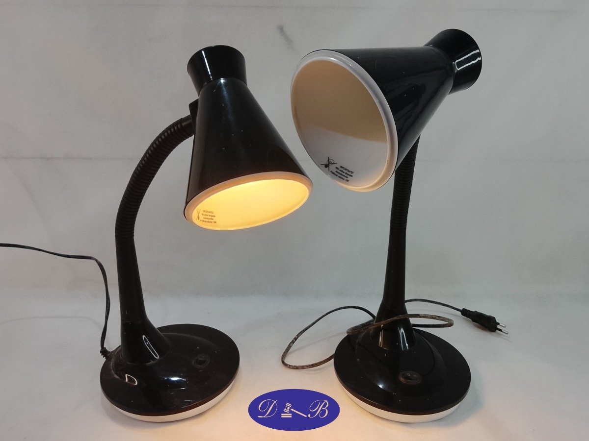 2 Lámparas de Escritorio Flexibles Negras