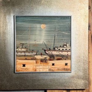 Lote siguiente: Pintura "Escena Portuaria" de Andrés Montani, Óleo sobre Fibra