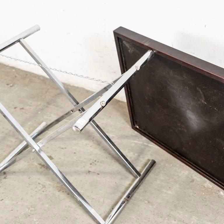 Mesa plegable de madera y metal cromado - imagen 3