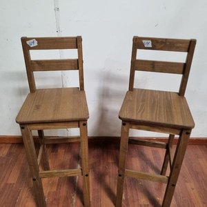 Banquetas Altas de Madera con Respaldo (Set de 2) - imagen 2