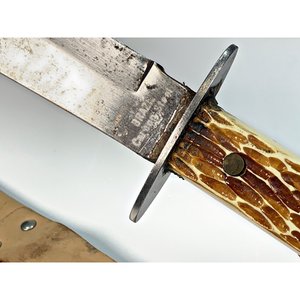 Cuchillo de Caza con Cabo Imitación Asta de Ciervo y Vaina de Cuero - imagen 4