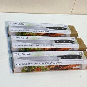 Set de 3 Cuchillos de Carne Ernesto Acero Inoxidable Hoja 17 cm - imagen 2