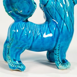 Figura Perro Foo de Cerámica Celeste - imagen 4