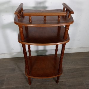 Mesa Auxiliar de Madera con Estante, Cajón y Barandilla - imagen 5
