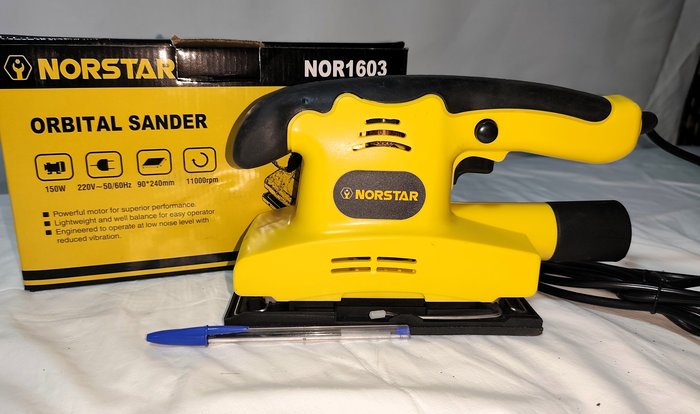 Lijadora Orbital Norstar 150W Nueva en Caja con Accesorios
