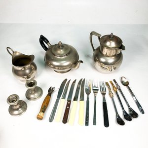 Lote de Cubiertos, Teteras, Lechera y Bombillas Vintage - imagen 2
