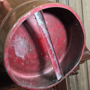 Antiguo Extintor de Cobre Matafuego con Mecanismo Superior - imagen 4