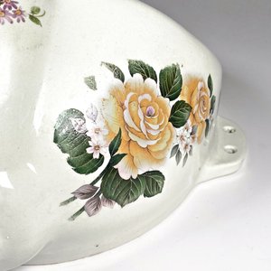 Orinal Victoriano Inglés de Porcelana con Flores y Pato - imagen 4