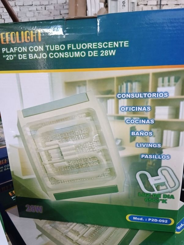 Plafón con Tubo Fluorescente Efolight 28W Nuevo en Caja
