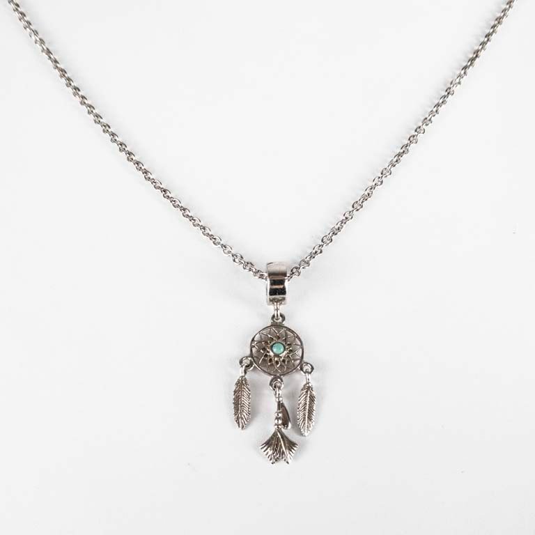 Cadena con colgante de plata y turquesa - imagen 1