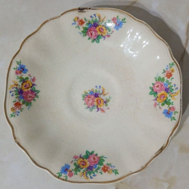 Platillo de Loza Inglés J & G Meakin Diseño Floral Multicolor Vintage