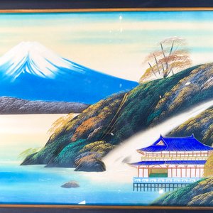 Cuadro Decorativo Oriental con Monte Fuji y Pagoda - imagen 4