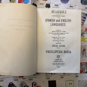 Diccionario Velázquez Enciclopedia Barsa Inglés-Español 2 Tomos Cuero Marrón - imagen 3