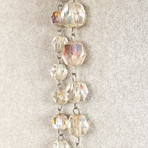 Collar Largo de Cristal Transparente con Reflejos Arcoíris - imagen 3