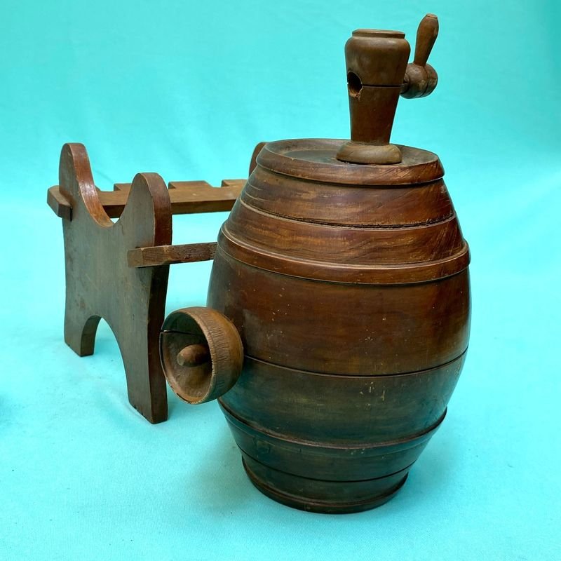 Antigua Licorera en Madera para Servir o Medir - imagen 5