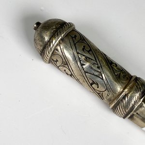 Cabo de platería criolla labrado 14,5 cm - imagen 3