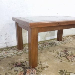 Mesa de Living Rústica con Tapa de Vidrio Rectangular - imagen 4