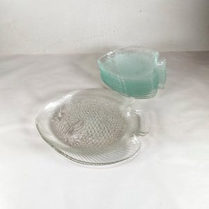 Lote siguiente: Juego de 14 Piezas de Vidrio Hialino con Forma de Pez: Fuentes y Platos