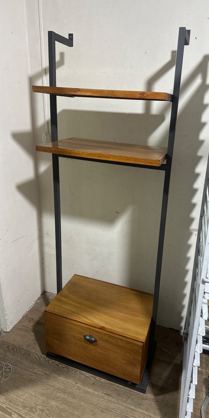 Estantería Industrial Hierro y Madera con Cajón