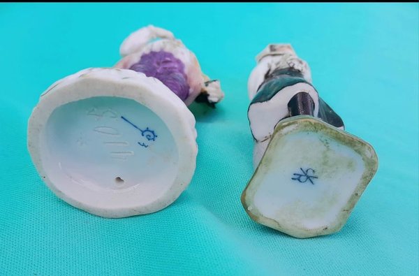 Par de antiguas figuras de porcelana Alemana - imagen 5