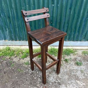 Banqueta de Madera Rústica con Respaldo - imagen 3