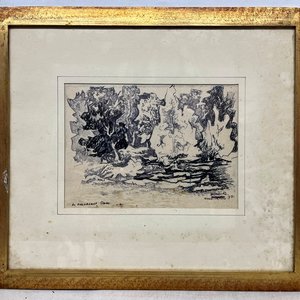 Obra de Norberto Berdia "Paisaje de Washington" - Tinta sobre Papel - imagen 2