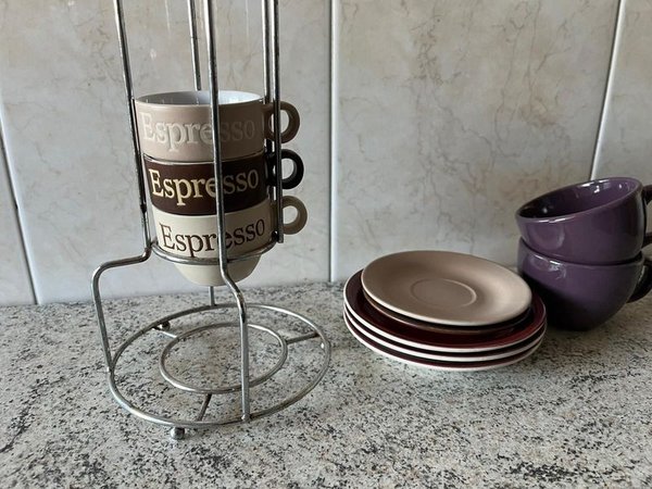 Tazas y platitos de café para espresso - imagen 1