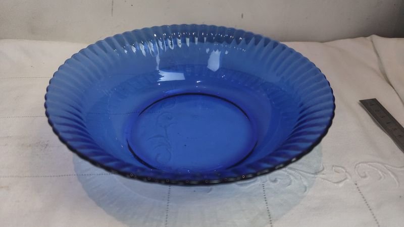 5 Compoteras y Fuente de Vidrio Azul - imagen 5