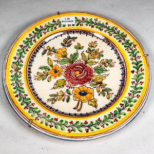 Plato Cerámica Portuguesa Floral Santanna Lisboa 1974 - imagen 2