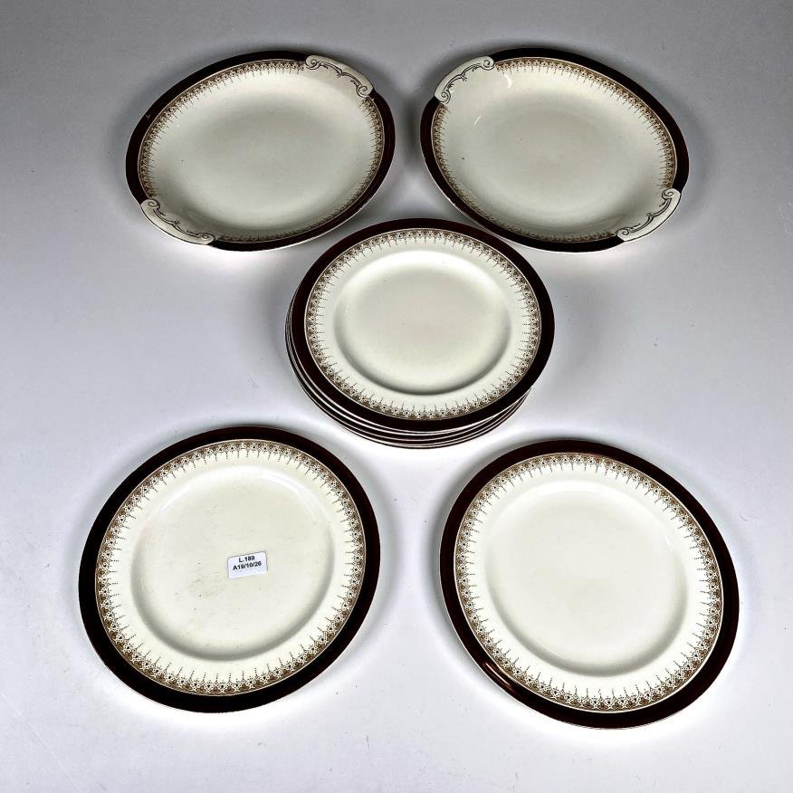 Doce Platos de Loza Inglesa Alfred Meakin "Kindel"