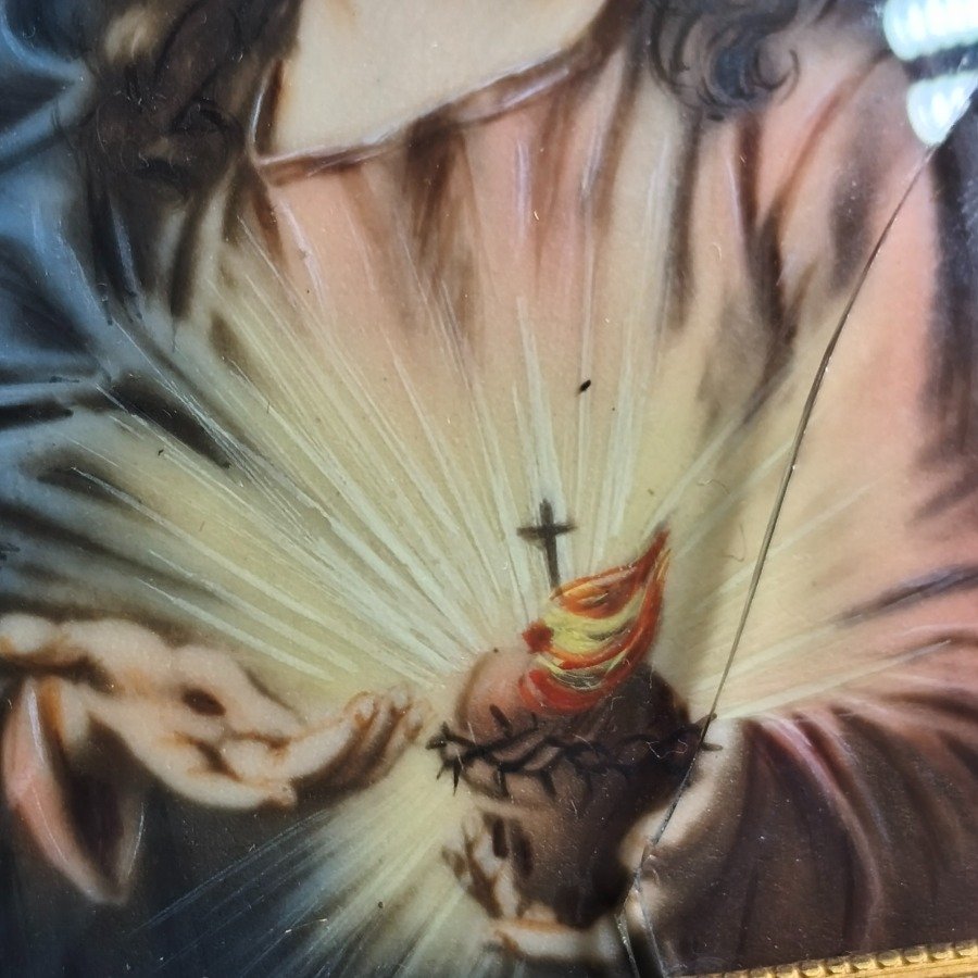 Miniatura pintada a mano del Sagrado Corazón - imagen 8