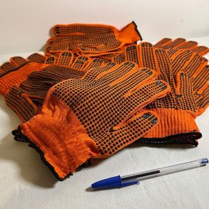 Pares de Guantes de Trabajo Naranjas con Puntos Antideslizantes - imagen 3
