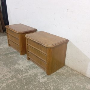 Juego de 2 mesas de noche de madera peteribí con 3 cajones - imagen 3