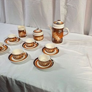 Juego de Café de Cerámica Estilo Vintage con Diseño Floral (15 Piezas) - imagen 3