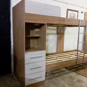 Cama Cucheta Multifunción con Escritorio, Cajones y Estantes - imagen 3