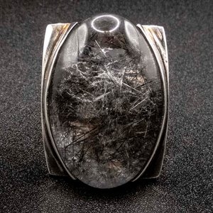 Anillo de Plata 950 con Cuarzo Turmalina Negra - imagen 1