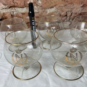Juego de 5 Copas de Cognac Napoleon con Borde Dorado - imagen 6