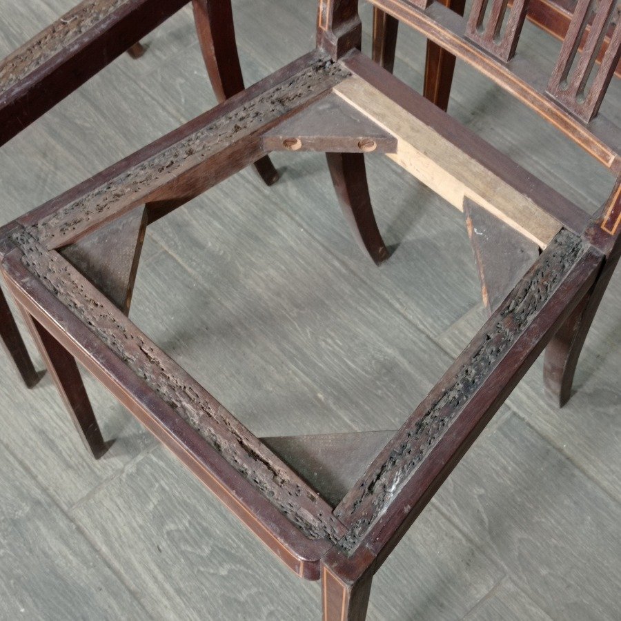 Sillas de estilo con marquetería en cedro - imagen 5