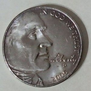 Moneda Conmemorativa 5 Centavos Dólar EEUU "Jefferson Nickel" Bisonte 2005 - imagen 2