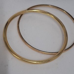 Dos Esclavas Enchapadas Doradas - imagen 2