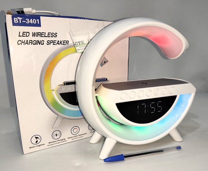 Lámpara LED recargable con cargador inalámbrico para celular - imagen 3
