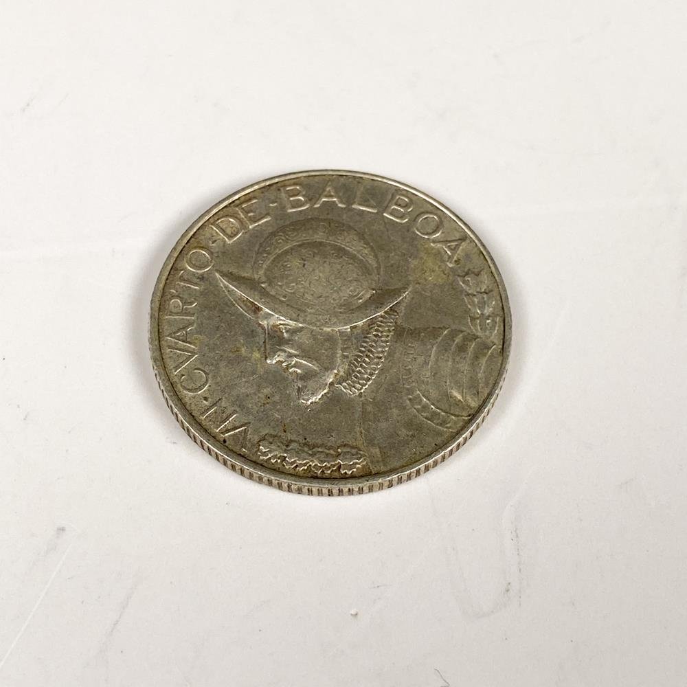 Moneda de Plata de Un Cuarto de Balboa de Panamá - 1947