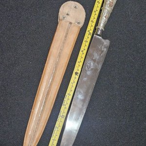 Cuchillo Gauchesco Hoja 30cm, Cabo Plata y Oro con Guitarra - imagen 11