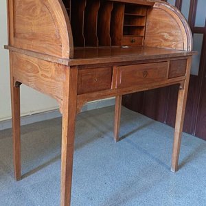 Antiguo Escritorio Secreter con Cortina Enrollar y Cajones - imagen 2