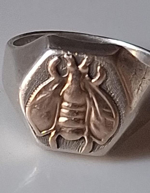 Anillo de plata y oro con diseño de mariposa - imagen 2