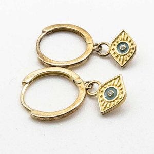 Caravanas "Aros" de Plata con Baño de Oro y Ojos Turcos - imagen 2
