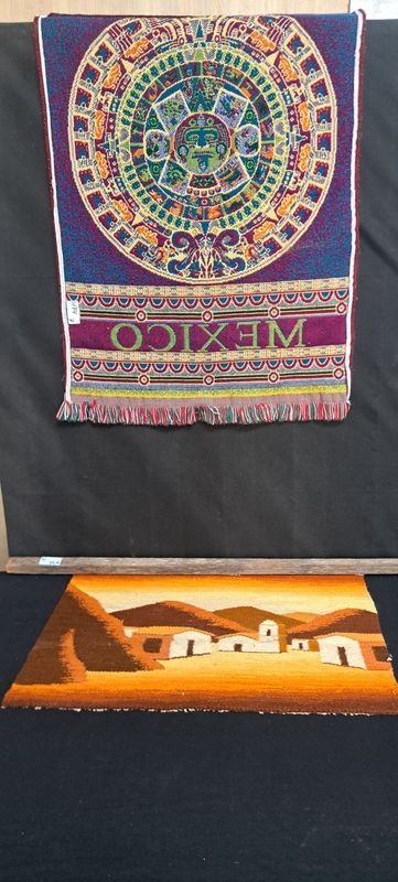 Tapestry de paisaje peruano y calendario mexicano - imagen 2