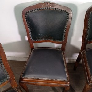 Seis Sillas Estilo Luis XV Tapizado Deteriorado - imagen 3