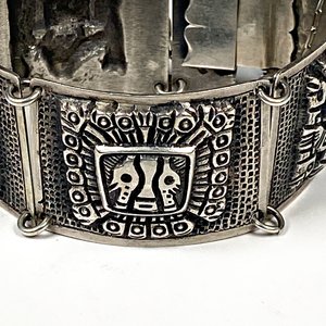 Brazalete de Plata con Diseño Azteca - imagen 3